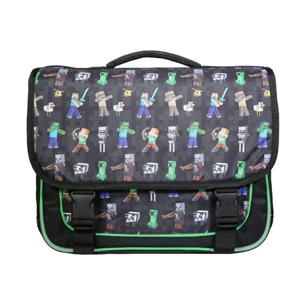 Cartable 38 cm Minecraft Jeu Vidéo Noir Bagtrotter