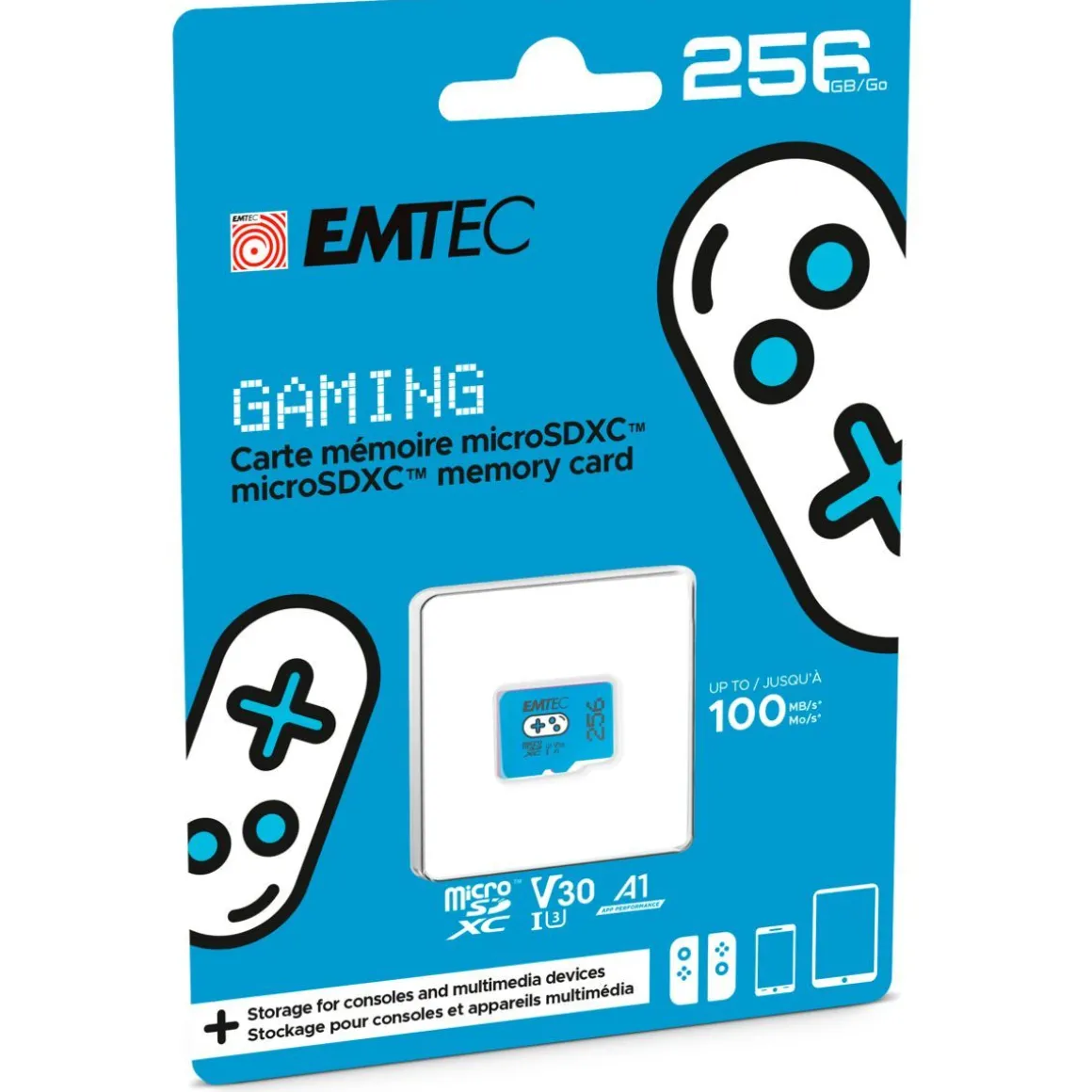 Carte Micro SDXC Gaming 256 Go - Bleue