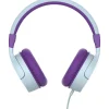 Casque filaire Q1094 pour enfants + 6 autocollants - Violet et Blanc