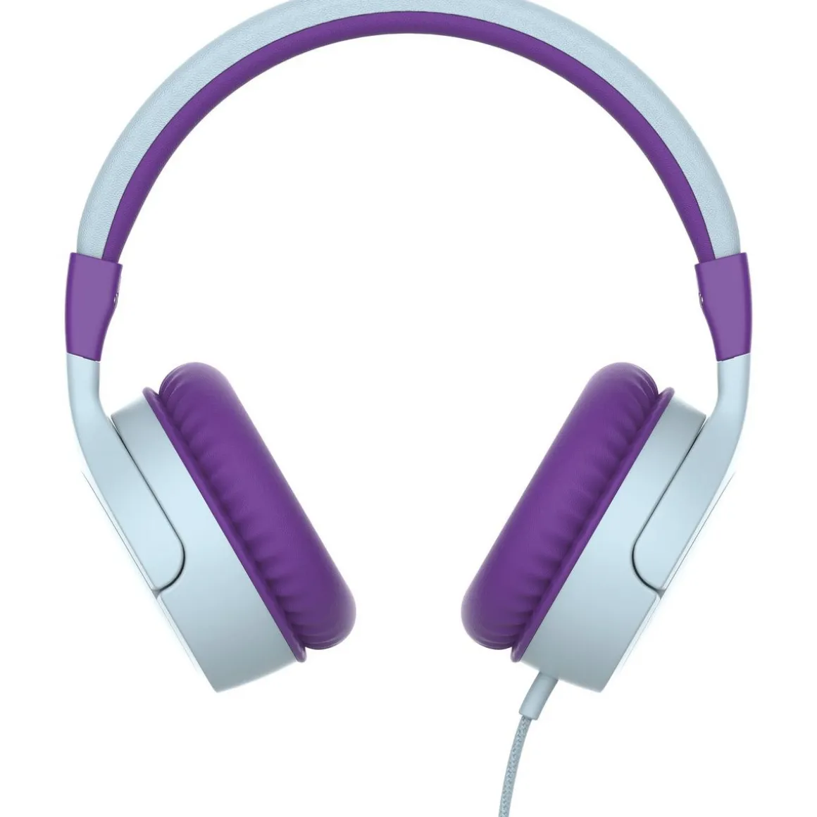 Casque filaire Q1094 pour enfants + 6 autocollants - Violet et Blanc