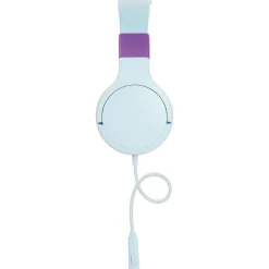 Casque filaire Q1094 pour enfants + 6 autocollants - Violet et Blanc
