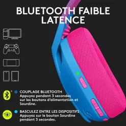 Casque GAM G435 BLE - Bleu et rose