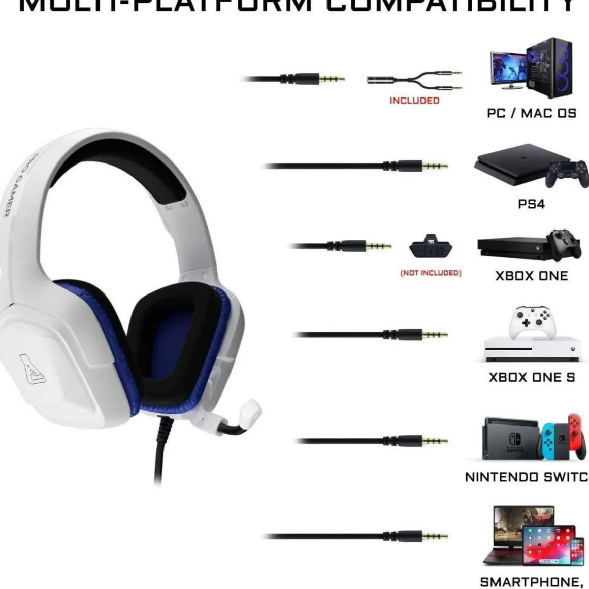 Casque gamer KORP-COBALT Blanc