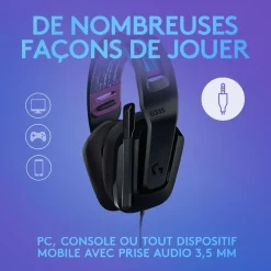 Casque Gaming G335 NR - Noir