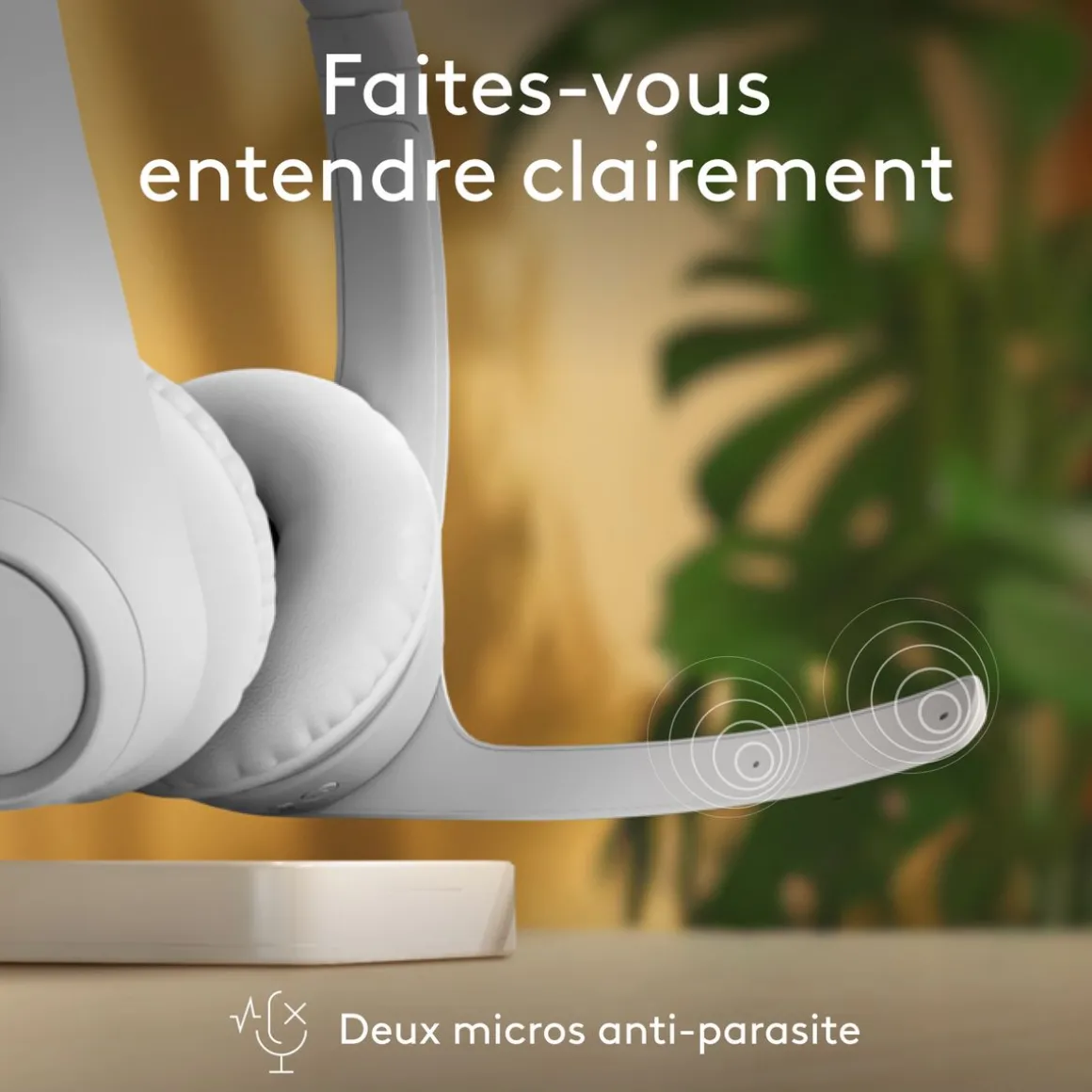 Casque PC Zone 300 Bluetooth sans fil avec microphone anti parasite - Blanc