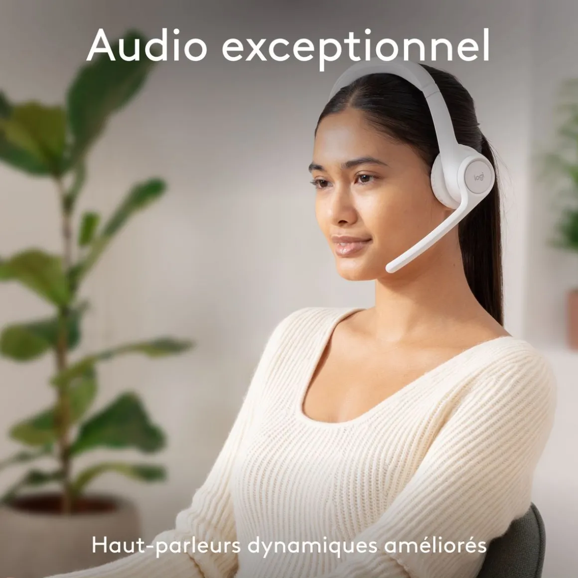 Casque PC Zone 300 Bluetooth sans fil avec microphone anti parasite - Blanc