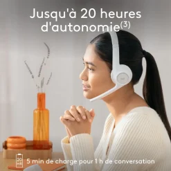 Casque PC Zone 300 Bluetooth sans fil avec microphone anti parasite - Blanc