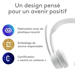 Casque PC Zone 300 Bluetooth sans fil avec microphone anti parasite - Blanc