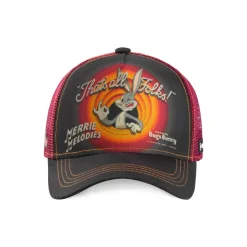 Casquette Capslab Looney Tunes Bugs Bunny Gris Filet Rouge