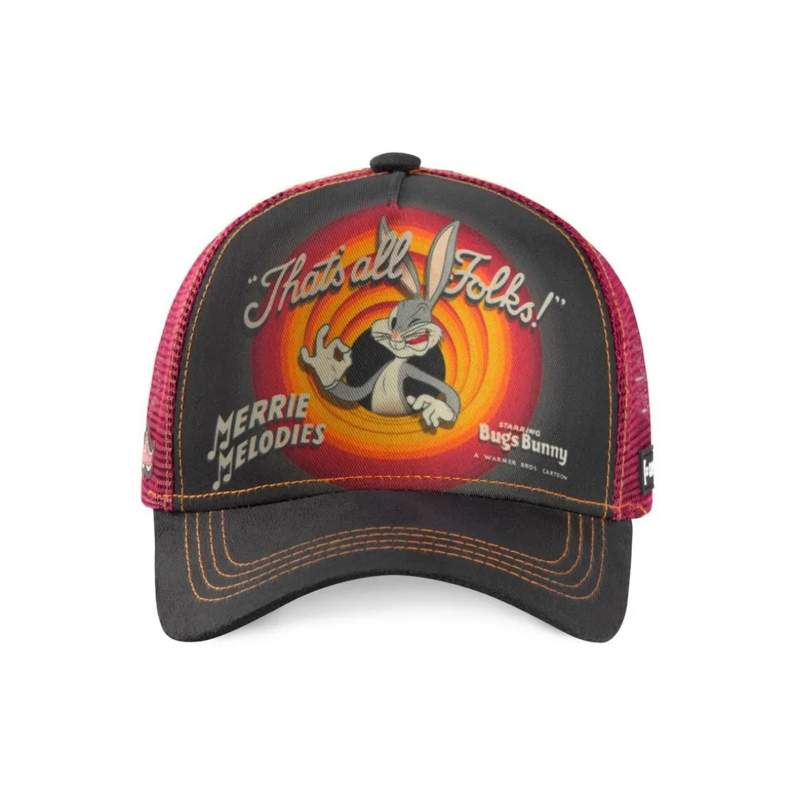 Casquette Capslab Looney Tunes Bugs Bunny Gris Filet Rouge