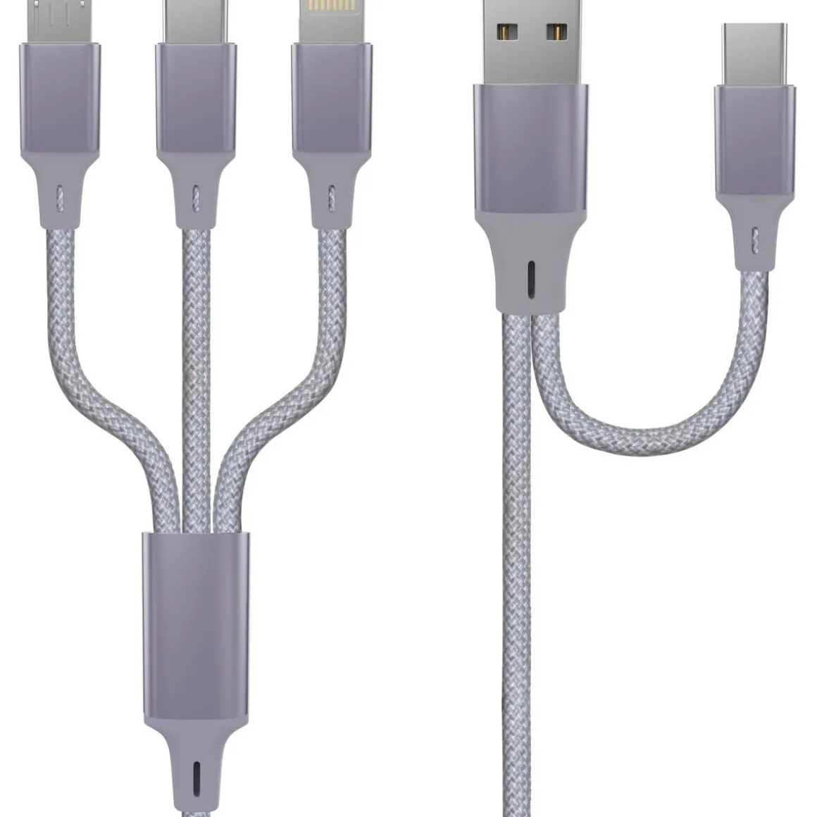 Câble de charge Lightning/MUSB/USB C - Violet