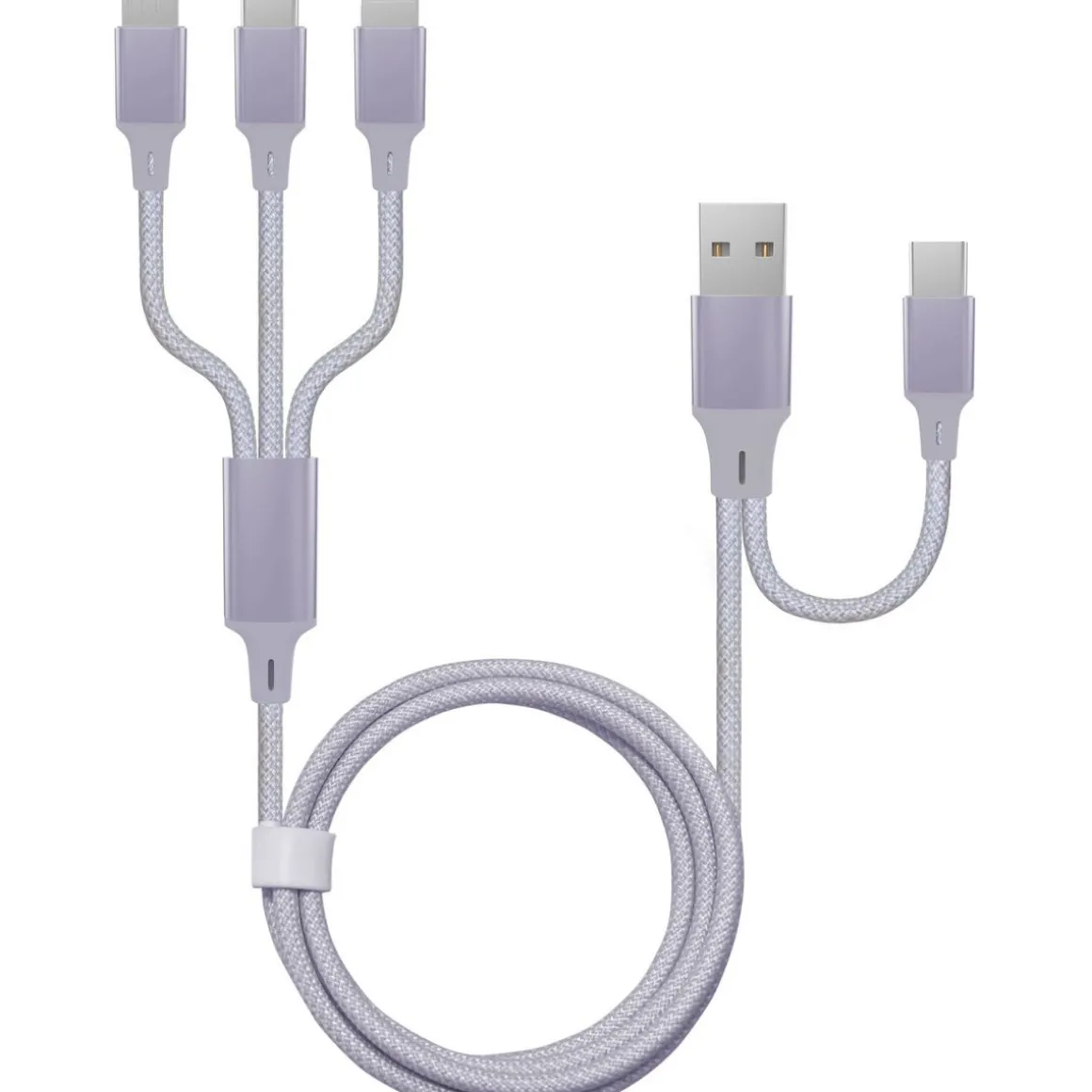 Câble de charge Lightning/MUSB/USB C - Violet
