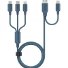Câble de charge Lightning/USB/USB C 1.2m - Bleu