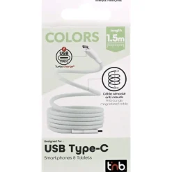 Câble de charge USB-C/USB-C 1.5m gaine aimantée vert