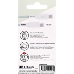 Câble de charge USB-C/USB-C 1.5m gaine aimantée vert