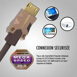 Câble HDMI M2000 UHD 4K HDR10+ 25GBPS 5M