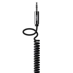 Câble Jack Jack 3.5mm spirale noir - 1M80