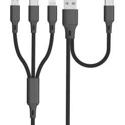 Câble Lightning/Mulit USB/USB C - Noir