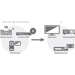 Câble RCA 3RCA/3RCA - 2m -ecp