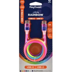 Câble USB C / USB C- Rainbow
