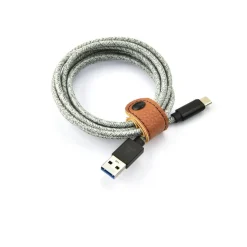 Câble USB C vers USB gris 2m tressé