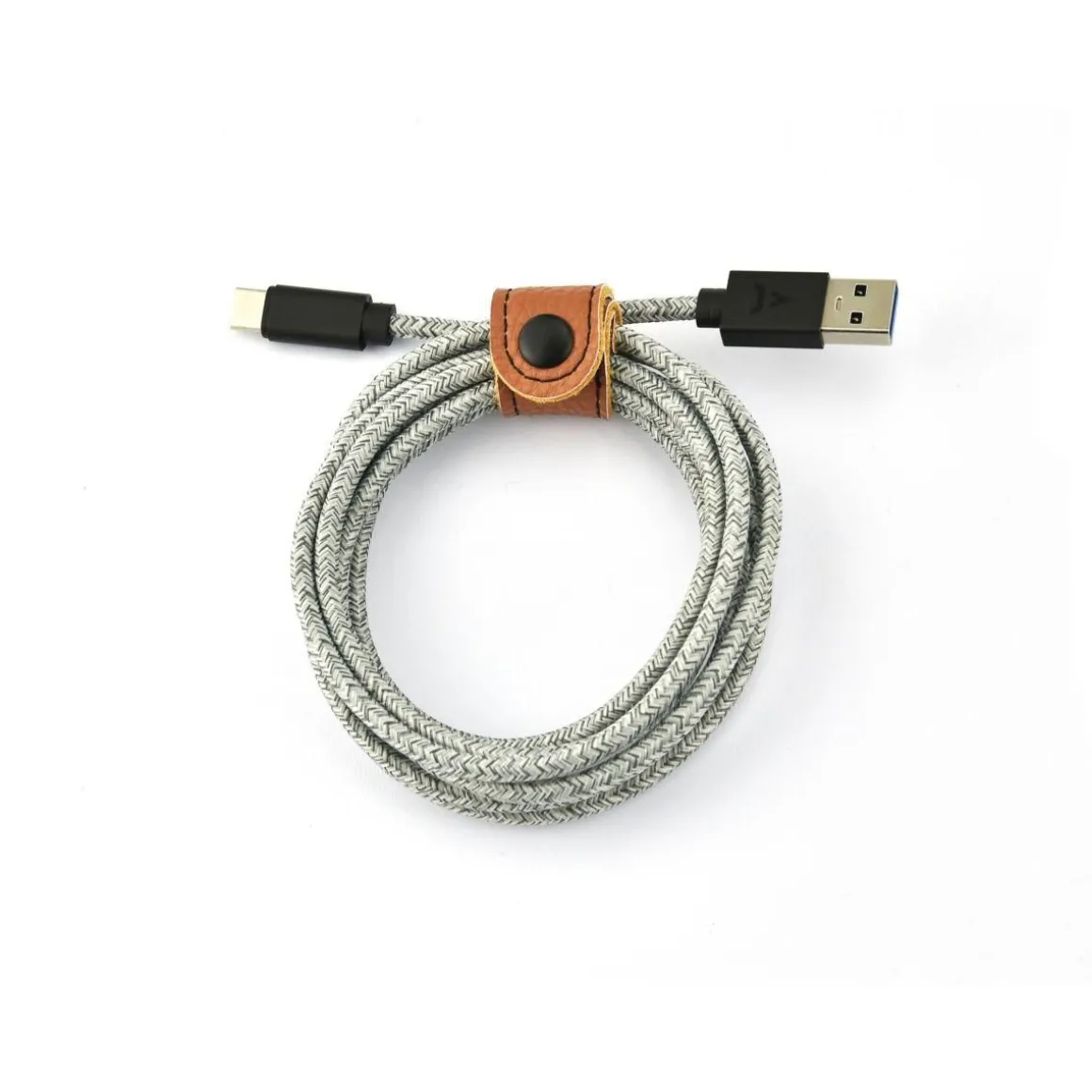 Câble USB C vers USB gris 2m tressé