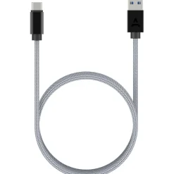 Câble USB C vers USB gris 2m tressé