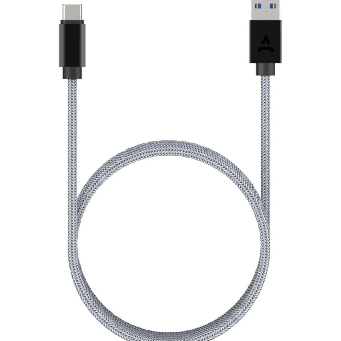 Câble USB C vers USB gris 2m tressé