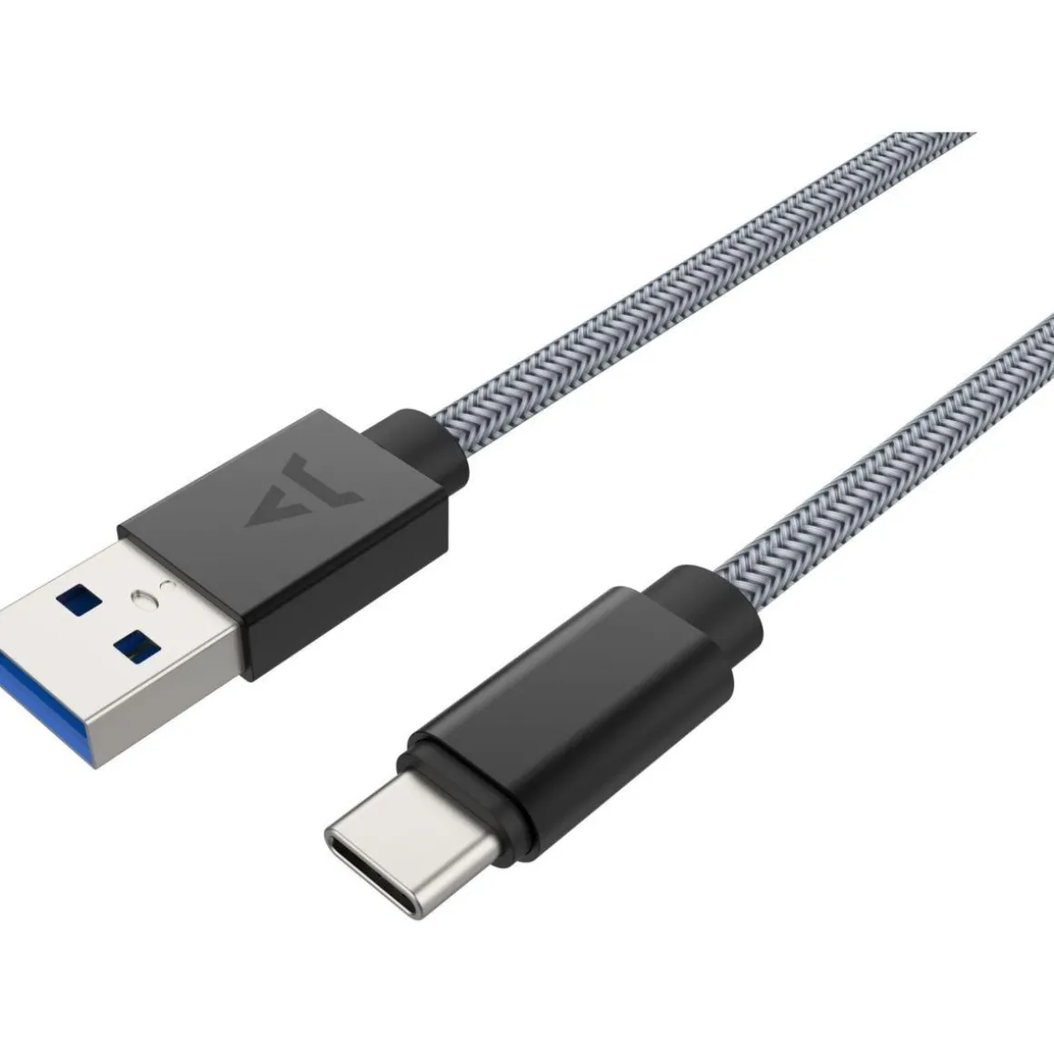 Câble USB C vers USB gris 2m tressé