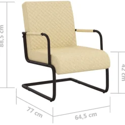 Chaise cantilever Creme Similicuir