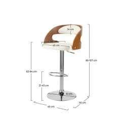 Chaise de bar Louis 62/84 cm