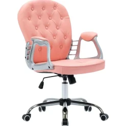 Chaise de bureau pivotante Rose Similicuir