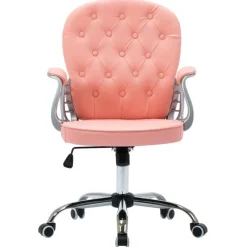 Chaise de bureau pivotante Rose Similicuir