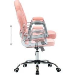 Chaise de bureau pivotante Rose Similicuir