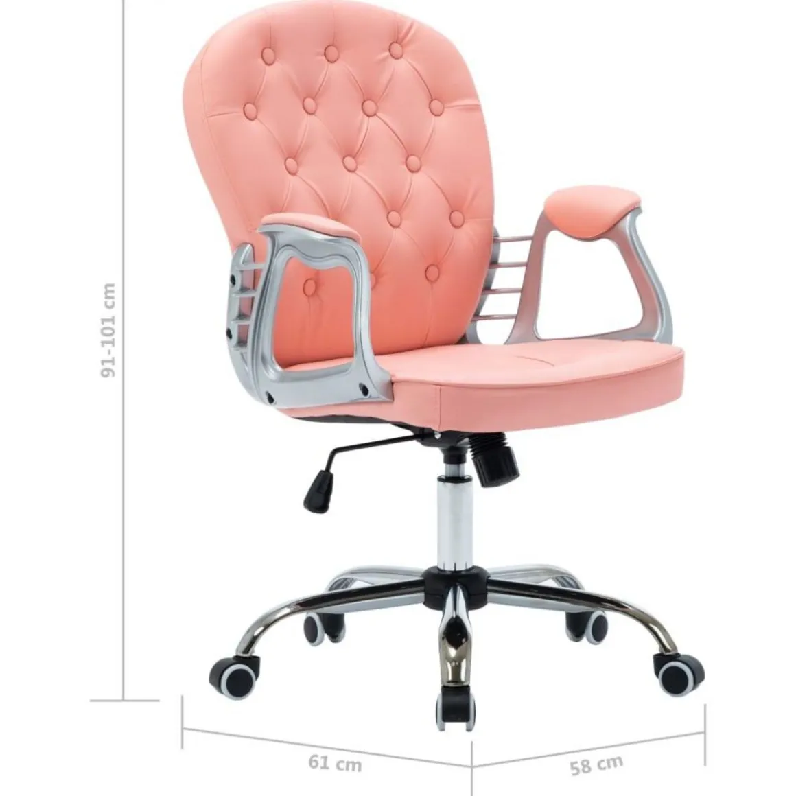 Chaise de bureau pivotante Rose Similicuir