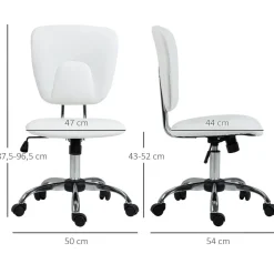 Chaise de bureau visiteur design - hauteur réglable, fonction bascule verrouillable - acier chromé synthétique blanc