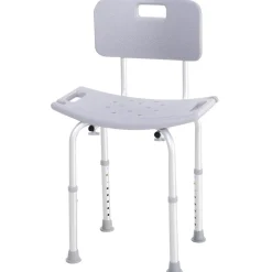 Chaise de douche siège de douche ergonomique hauteur réglable pieds antidérapants charge max. 136 Kg alu HDPE gris