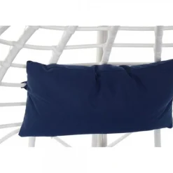 Chaise de jardin DKD Home Decor Blue marine Polyester rotin synthétique Aluminium Blanc (90 x 70 x 110 cm) (107 x 107 x 198 cm)