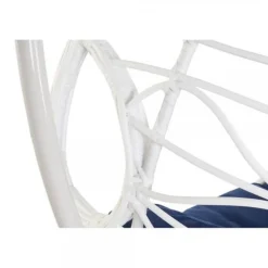 Chaise de jardin DKD Home Decor Blue marine Polyester rotin synthétique Aluminium Blanc (90 x 70 x 110 cm) (107 x 107 x 198 cm)