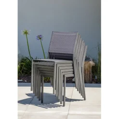 Chaise de jardin empilable - Aluminium - Gris - STOCKHOLM