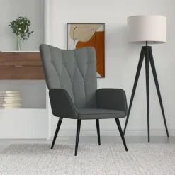 Chaise de relaxation Gris fonce Tissu