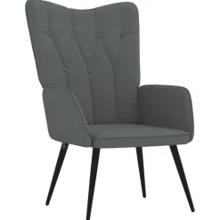 Chaise de relaxation Gris fonce Tissu