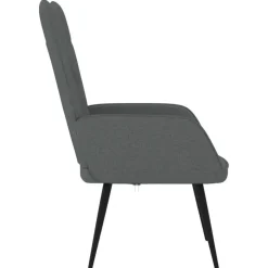 Chaise de relaxation Gris fonce Tissu