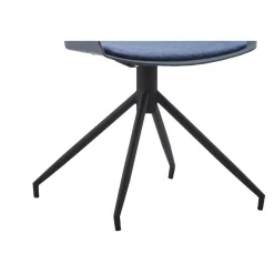 Chaise design avec accoudoirs bleu foncé ANAIS