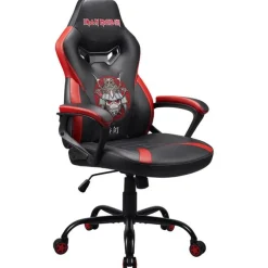 Chaise gaming Iron Maiden Senjutsu , fauteuil gamer Noir et rouge taille S/M