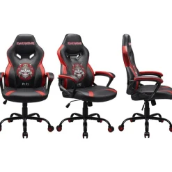 Chaise gaming Iron Maiden Senjutsu , fauteuil gamer Noir et rouge taille S/M