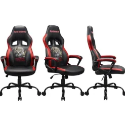 Chaise gaming Iron Maiden, fauteuil gamer Noir taille L