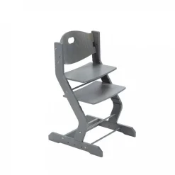 Chaise haute pour enfant en hêtre massif gris