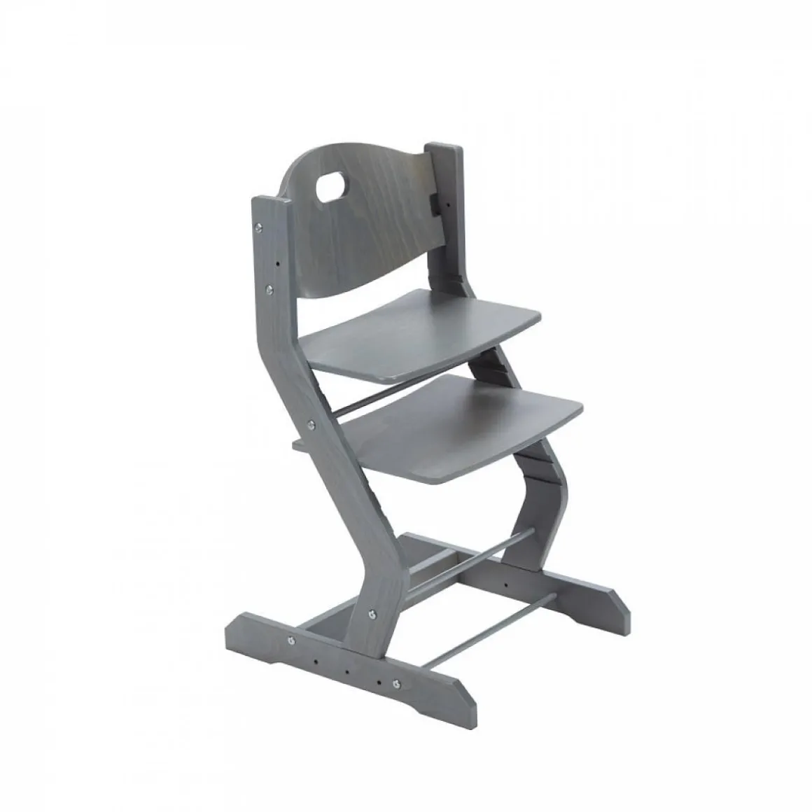 Chaise haute pour enfant en hêtre massif gris