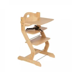 Chaise haute pour enfant en hêtre massif naturel